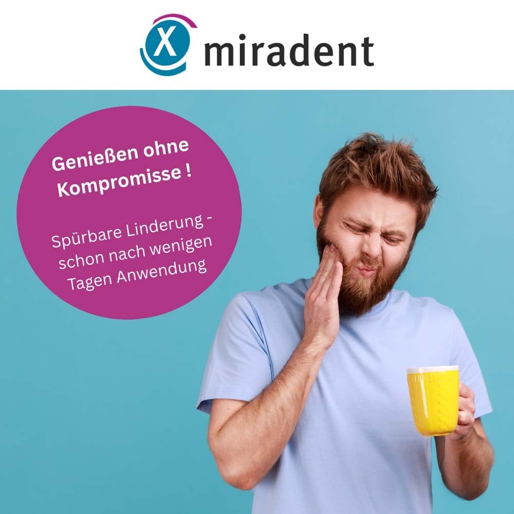 Mann mit gelbem Becher. Text: Genießen ohne Kompromisse! Spürbare Linderung - schon nach wenigen Tagen Anwendung.