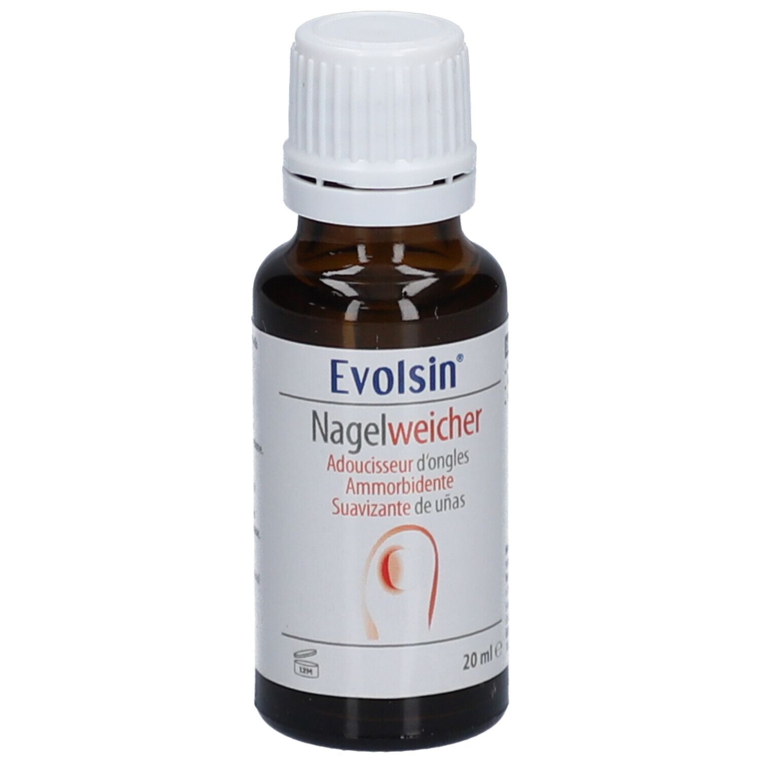 Flacon Evolsin Nagelweicher de 20 ml avec applicateur pipette.