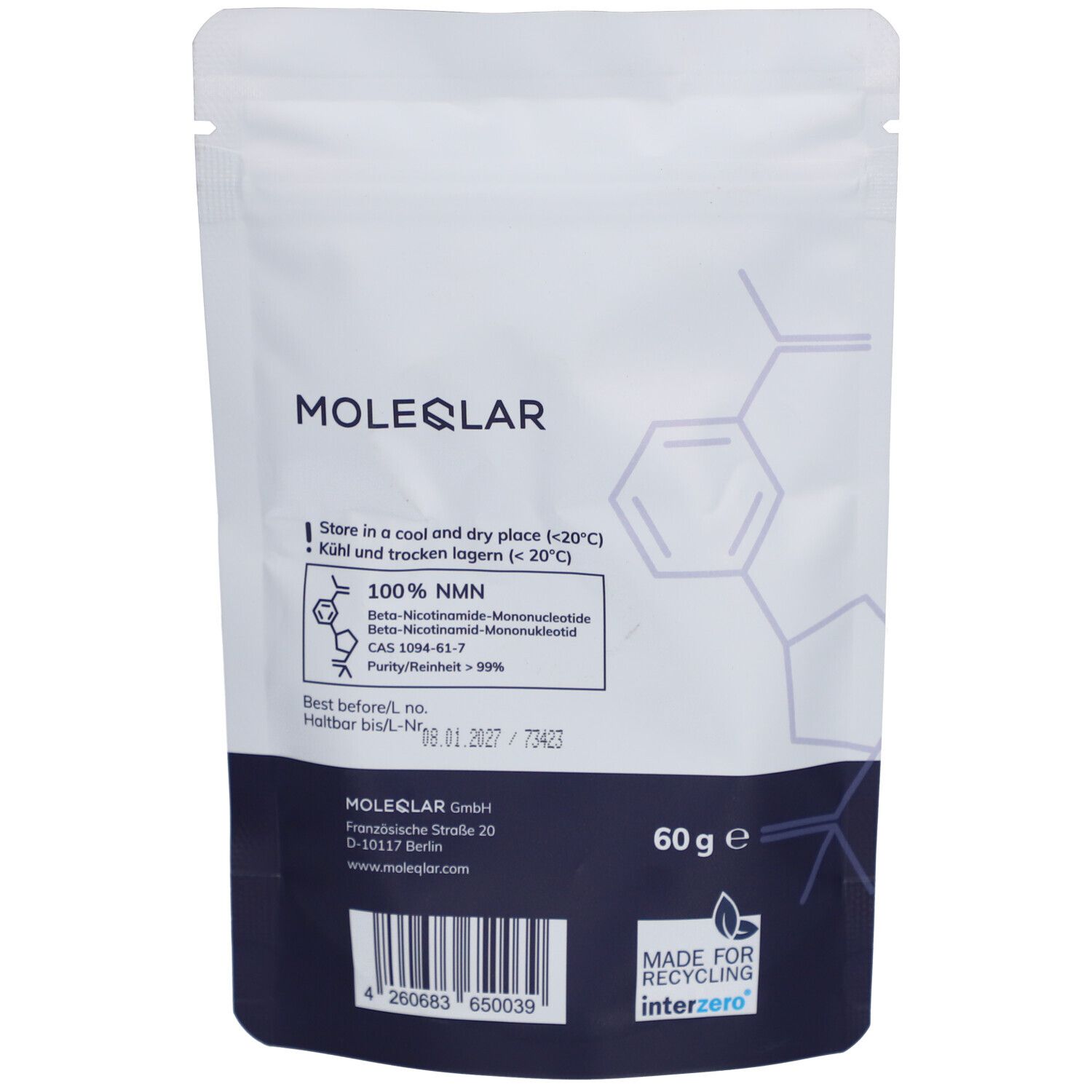 MOLEQLAR NMN Nicotinamid-Mononukleotid Pulver