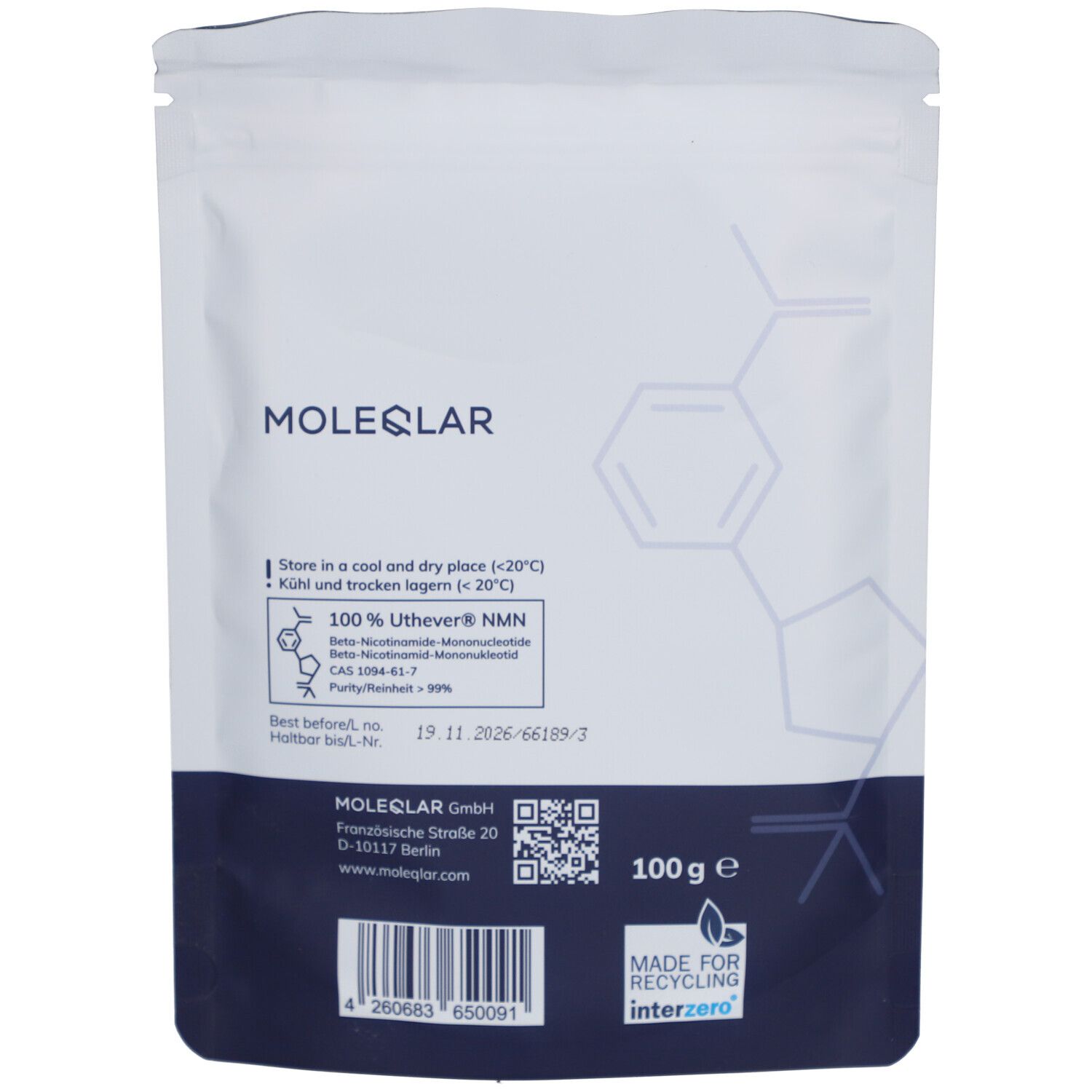 MOLEQLAR NMN Nicotinamid-Mononukleotid Pulver