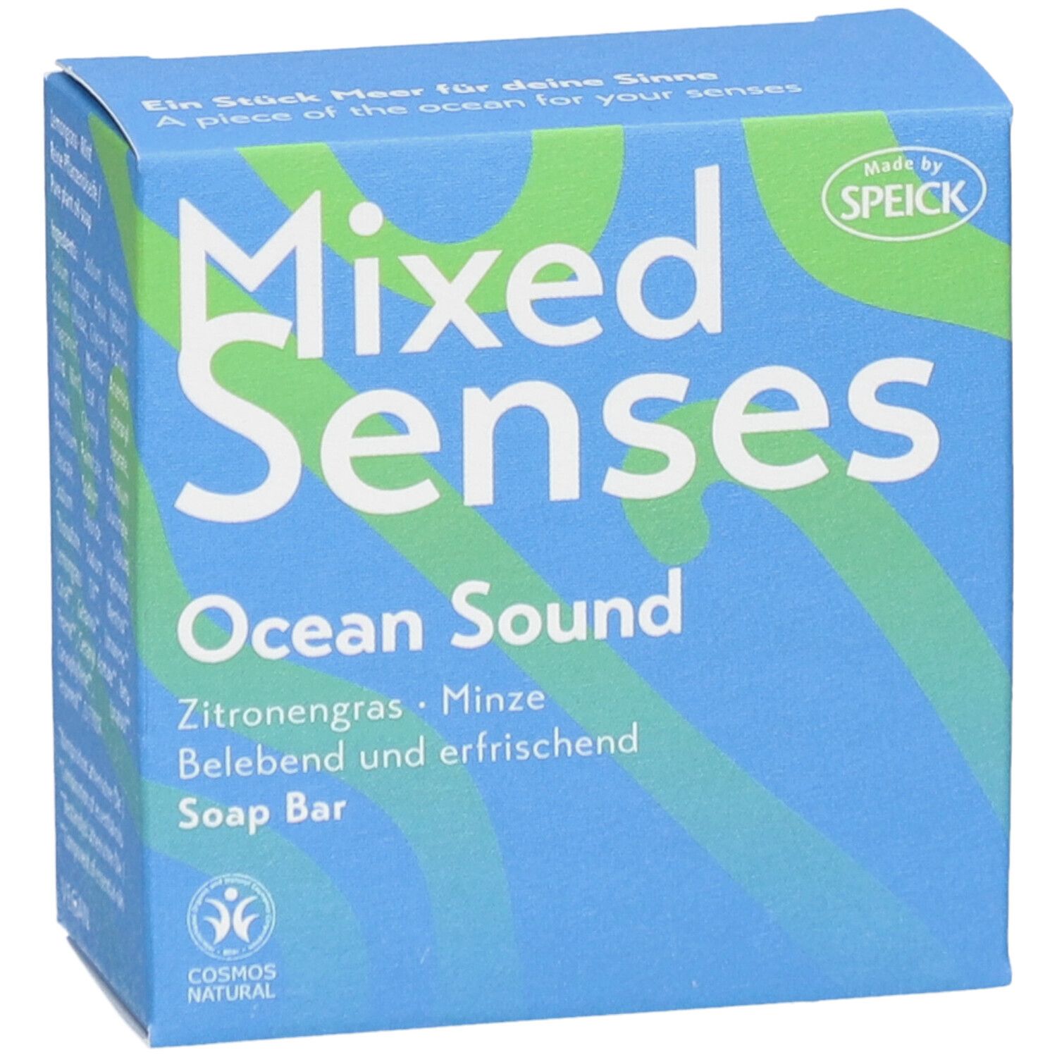 Boîte bleue "Mixed Senses Ocean Sound". Citronnelle & Menthe. Revigorant et rafraîchissant. Soap Bar. Vegan.