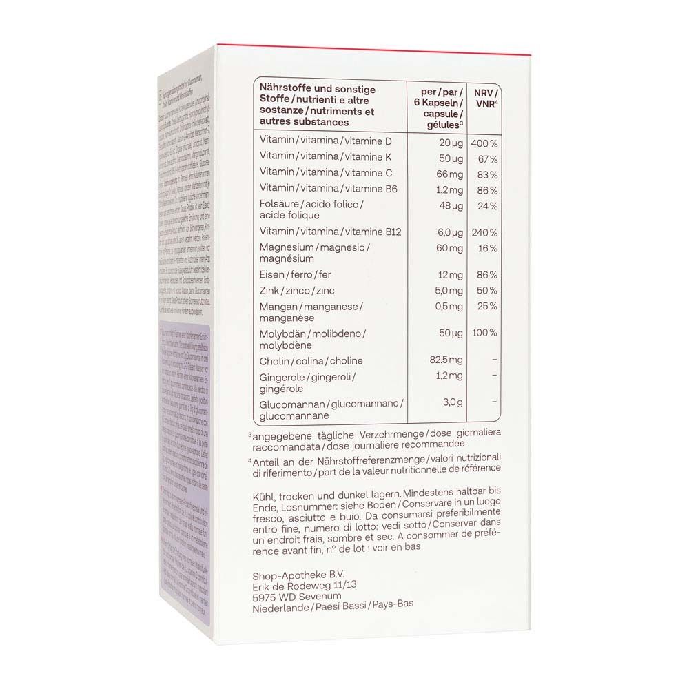 Dos de la boîte avec tableau nutritionnel pour 'Sonnenkomplex'.