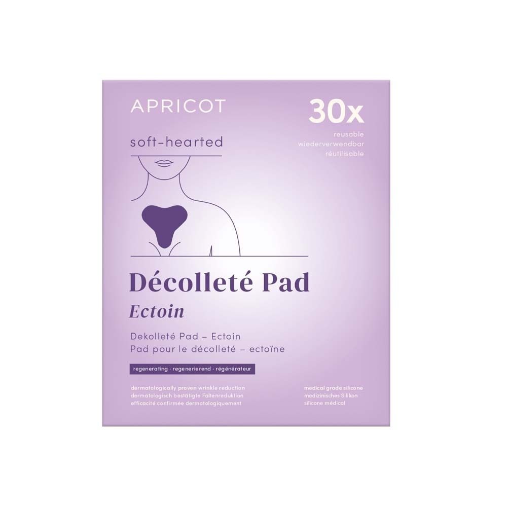 Emballage APRICOT Décolleté Pad, 30x, Ectoin. Pad blanc en forme de cœur.