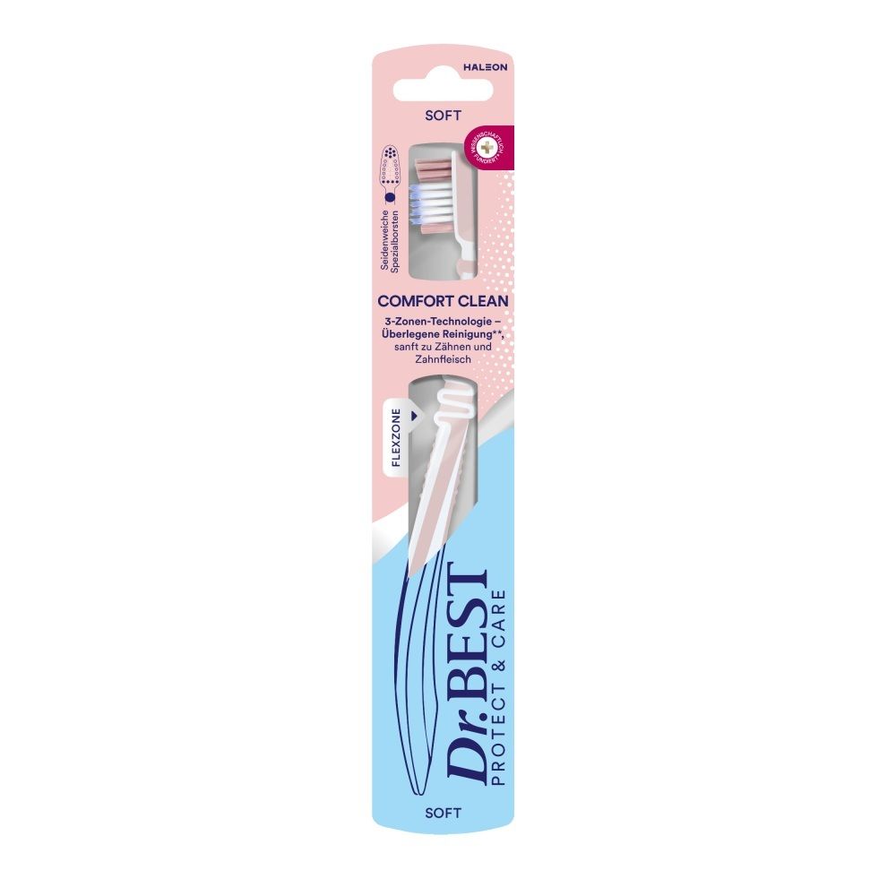 Dr.BEST PROTECT & CARE Zahnbürste, Soft, mit Flexzone für schonende Reinigung von Zähnen und Zahnfleisch.