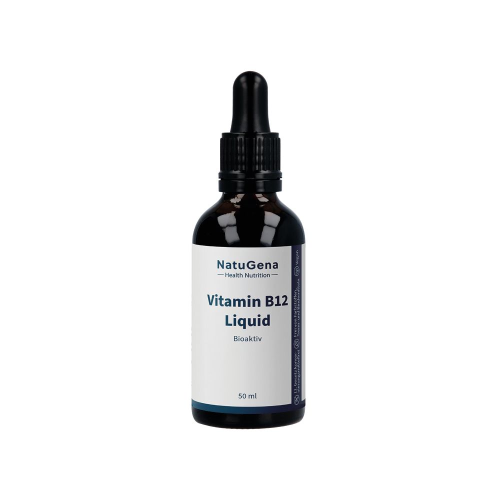 NatuGena Vitamin B12 Liquid Tropfenflasche mit Pipette, 50 ml.