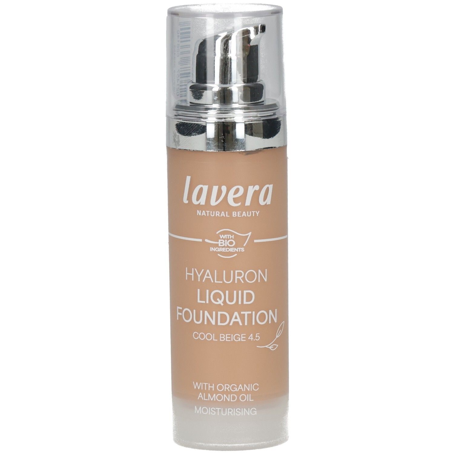 Fond de teint liquide Lavera Hyaluron en Cool Beige 4.5 avec pompe.