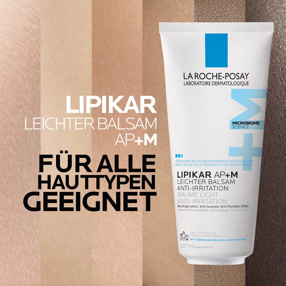 Tube La Roche-Posay Lipikar Leichter Balsam AP+M. Convient à tous les types de peau. 200ml.