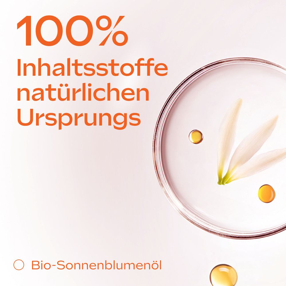 Crème de douche Weleda : 100% d'ingrédients d'origine naturelle, huile de tournesol bio.