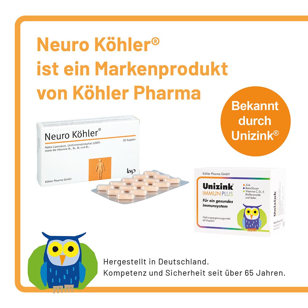 Neuro Köhler Kapseln sind ein Markenprodukt von Köhler Pharma.