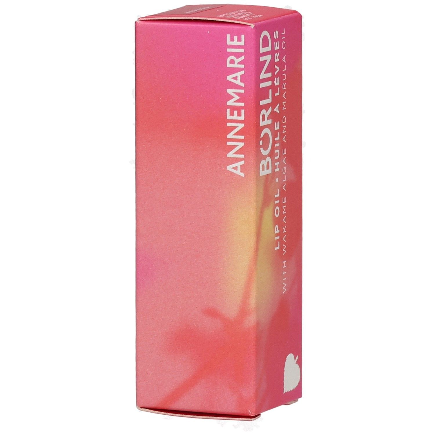 Emballage ANNEMARIE BÖRLIND Lip Oil Wild Fuchsia avec motif floral et informations produit.