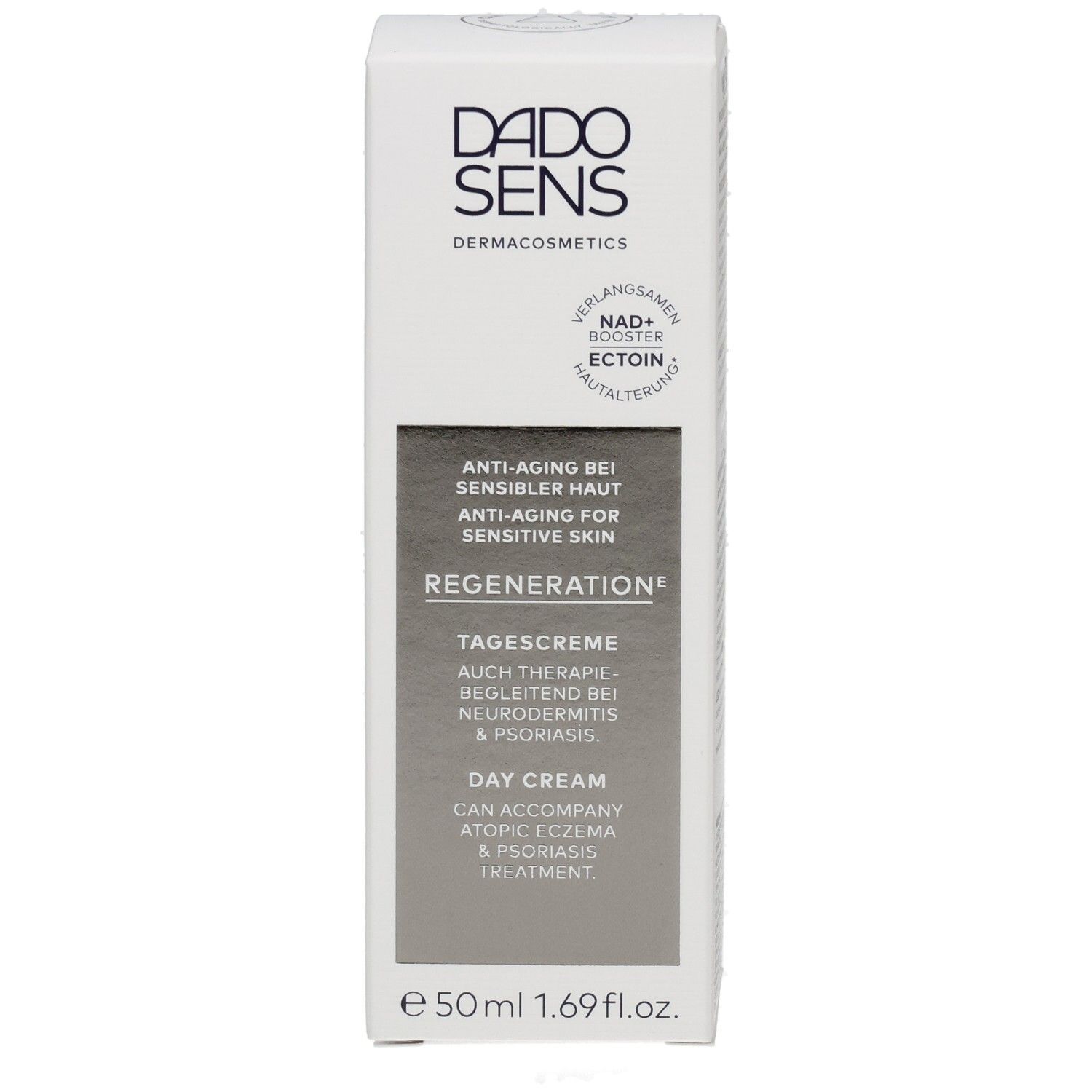 Vorderseite der DADOSENS Regeneration Tagescreme Verpackung, 50ml.