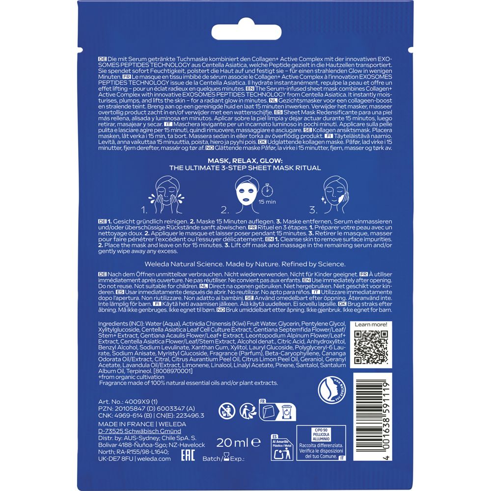 Dos de l'emballage avec informations sur le produit et instructions d'utilisation. Contient du texte et des illustrations.