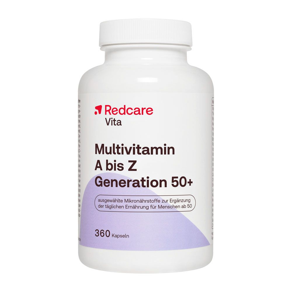 Boîte Redcare Vita Multivitamin A bis Z Generation 50+ avec 360 gélules.