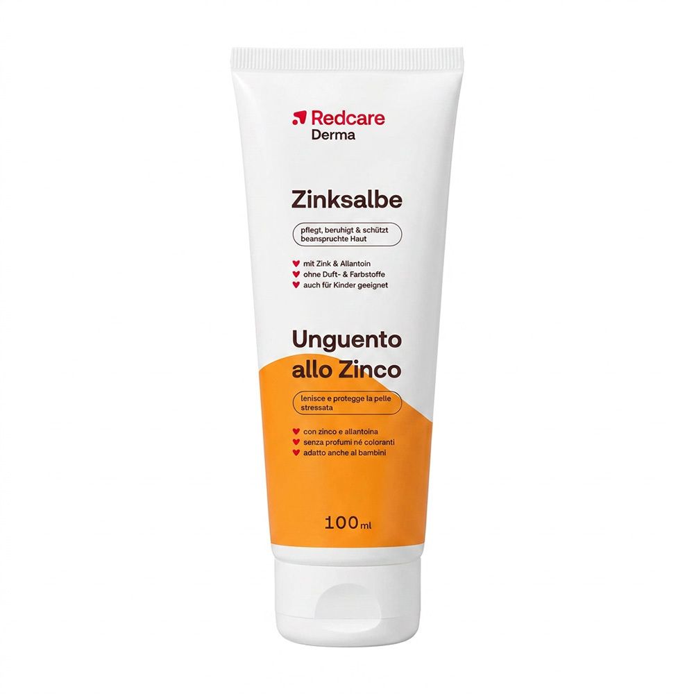 Redcare Derma Zinksalbe Tube mit Zink & Allantoin, ohne Duft- & Farbstoffe, für Kinder geeignet.