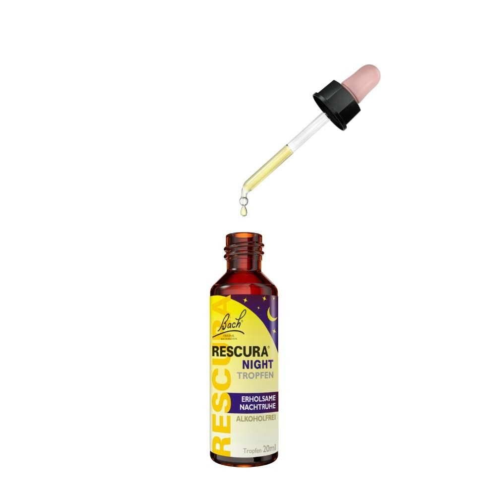 Original Bach RESCURA NIGHT Tropfen Flasche mit Pipette.