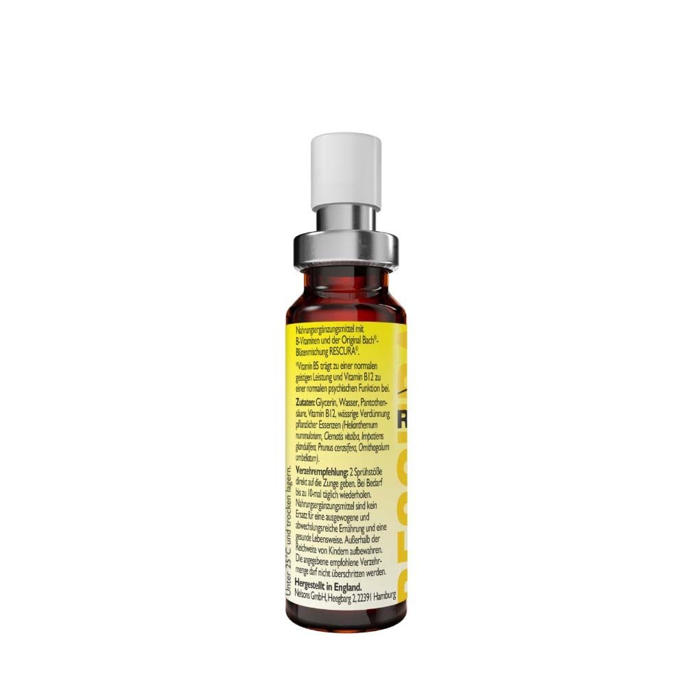 Arrière du flacon spray Original Bach RESCURA avec informations produit.
