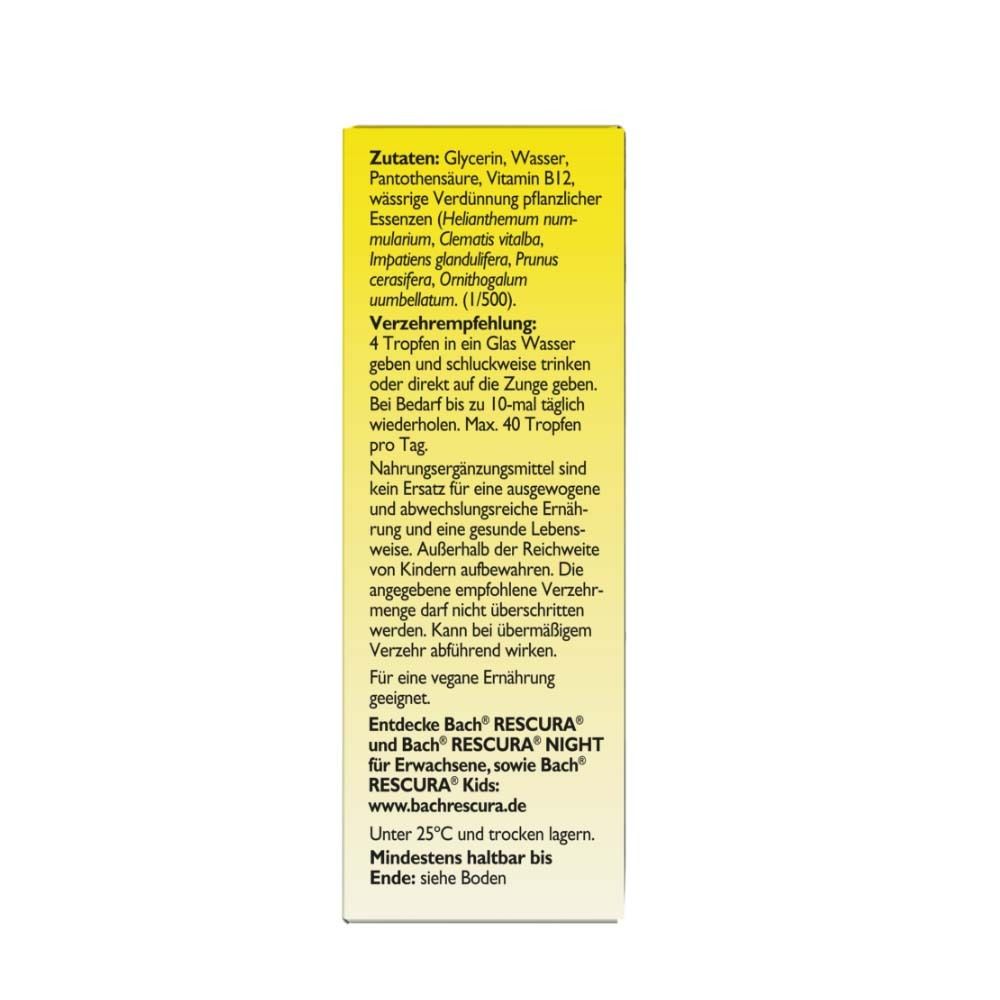Boîte jaune avec texte. Ingrédients, recommandation de consommation, instructions. Texte en allemand.