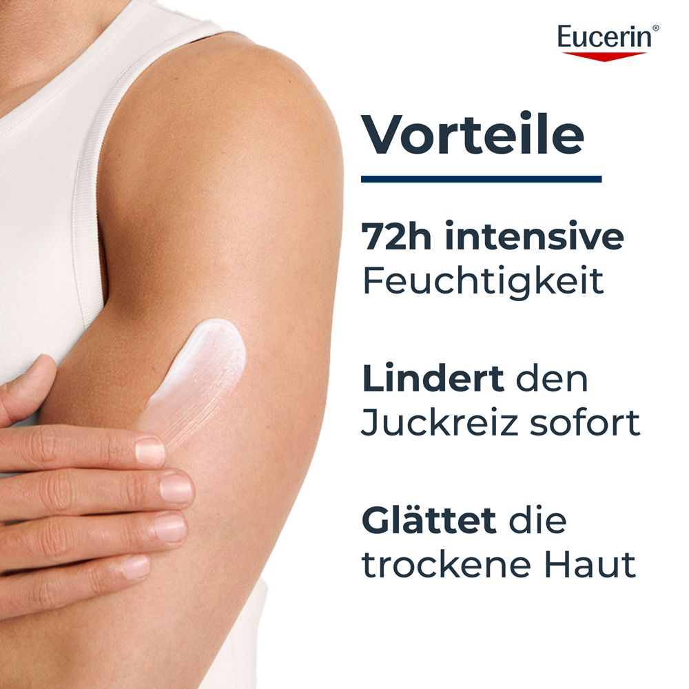 Auftragen von Lotion auf den Arm, lindert Juckreiz, glättet trockene Haut.