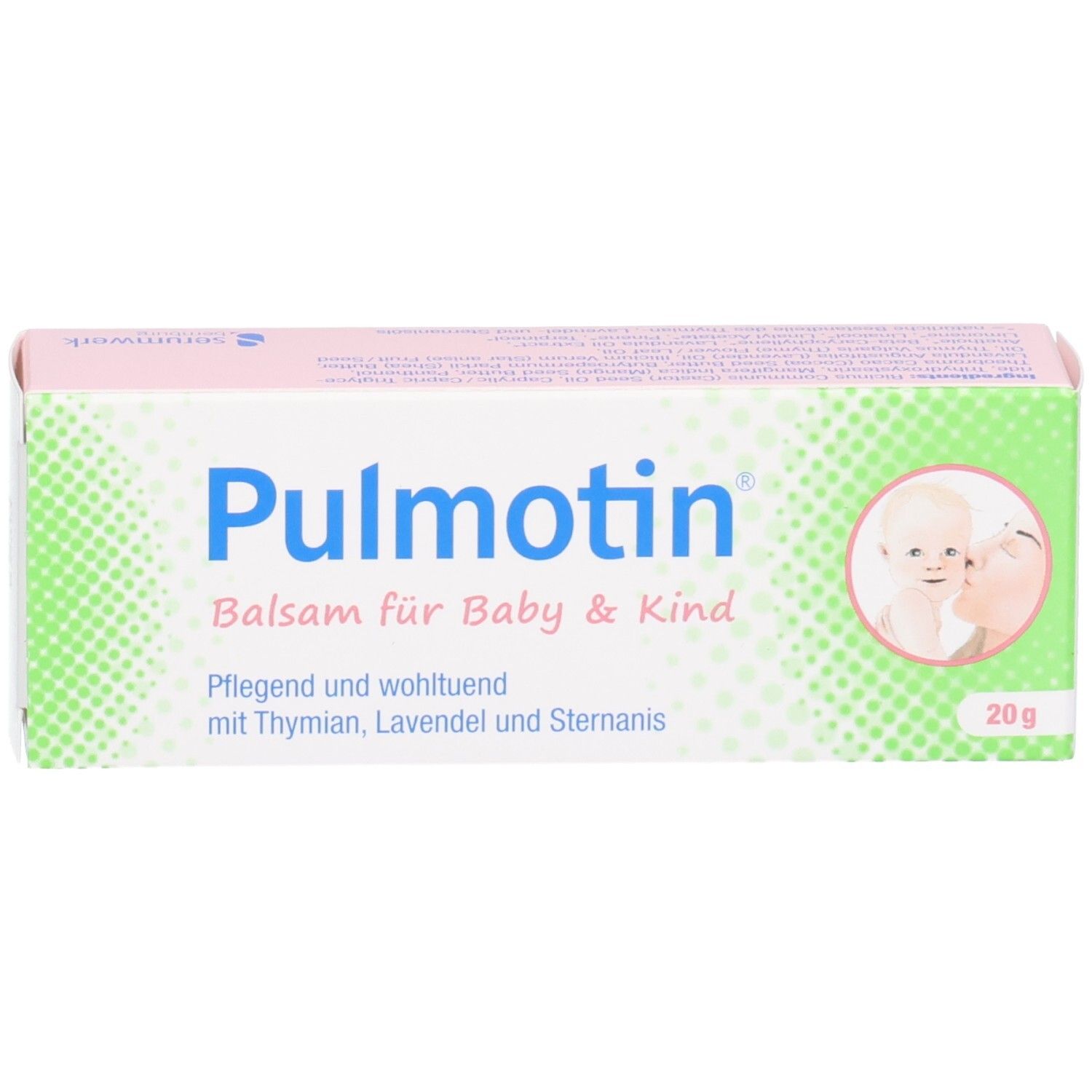 Faltschachtel Pulmotin Balsam für Baby & Kind, 20g. Pflegend und wohltuend.