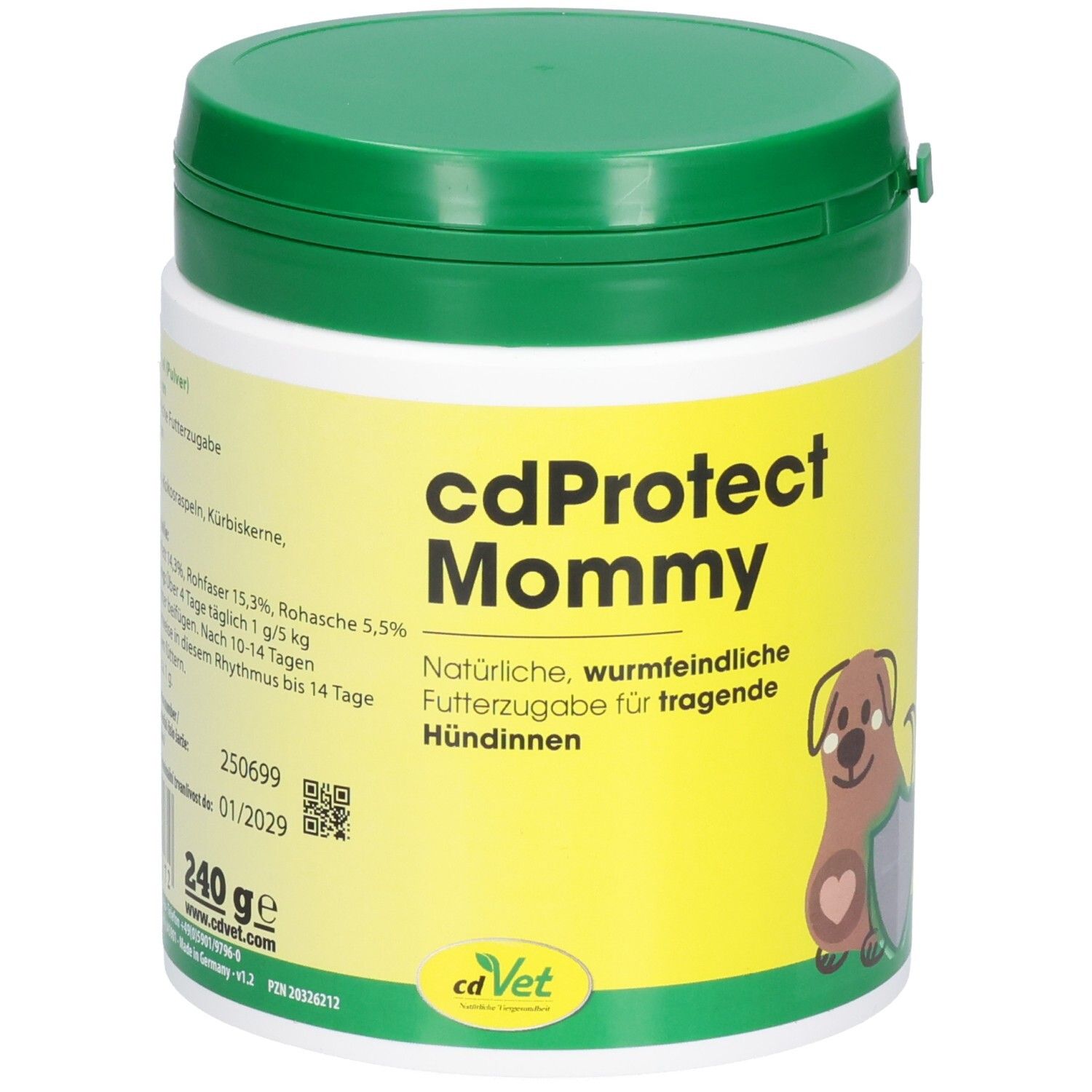 Rückseite eines ACANA Ranchlands Rezept Hundefutter-Beutels mit Zutaten und Nährwertangaben.