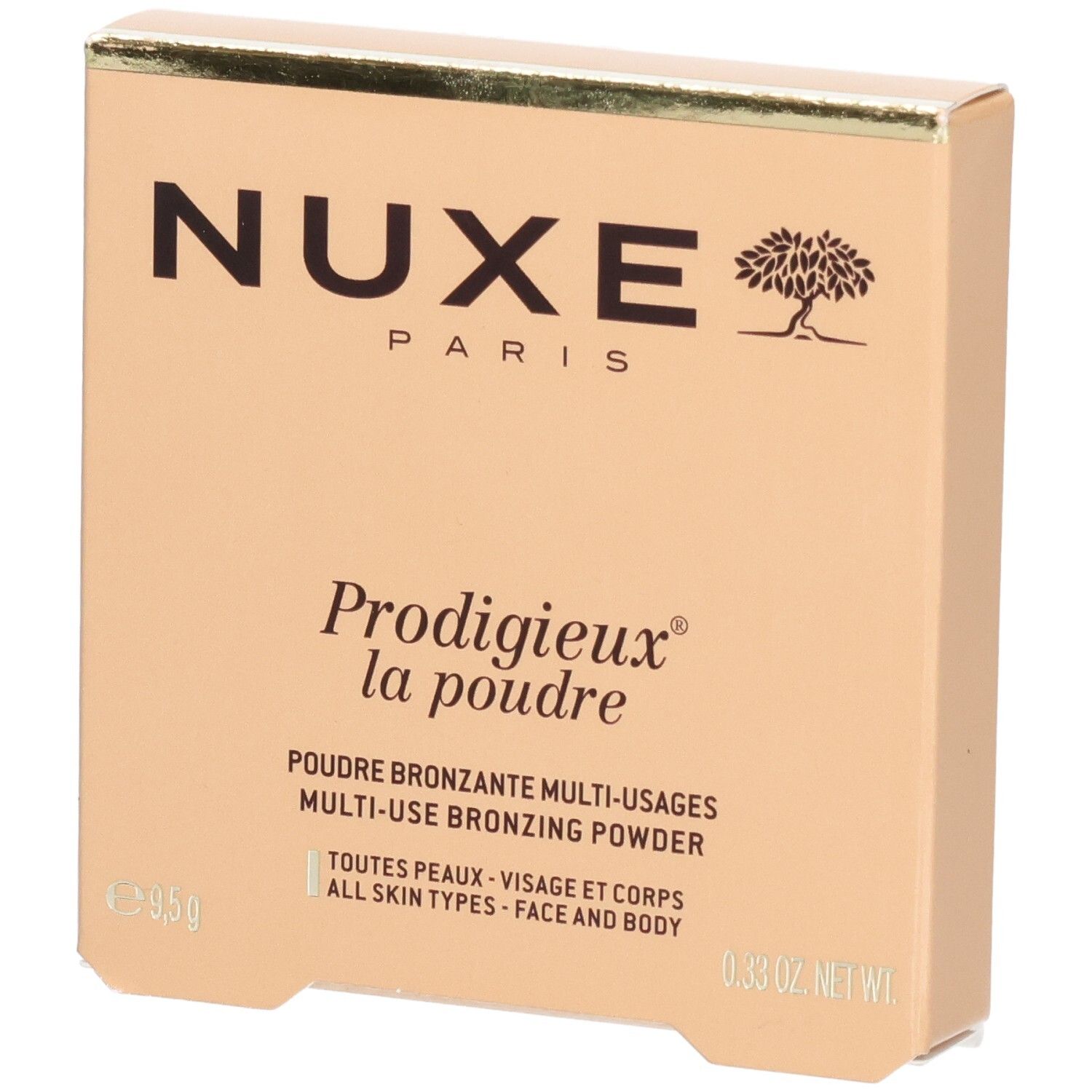 Nuxe Prodigieux Multi-Use Bronzing Powder Verpackung. Für alle Hauttypen, Gesicht und Körper.