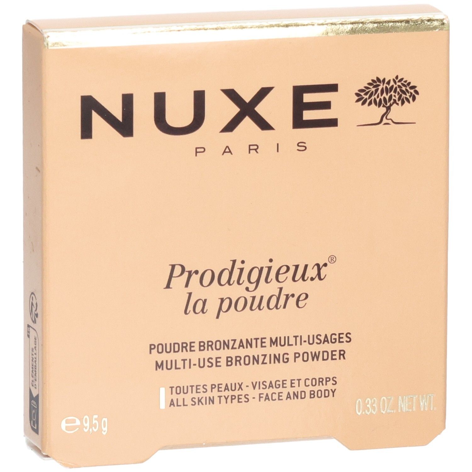 Nuxe Prodigieux Multi-Use Bronzing Powder Verpackung. Für alle Hauttypen, Gesicht und Körper.