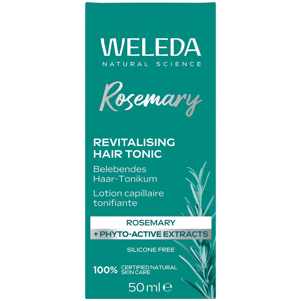 Boîte pour WELEDA Tonique capillaire revitalisant au romarin, 50ml.