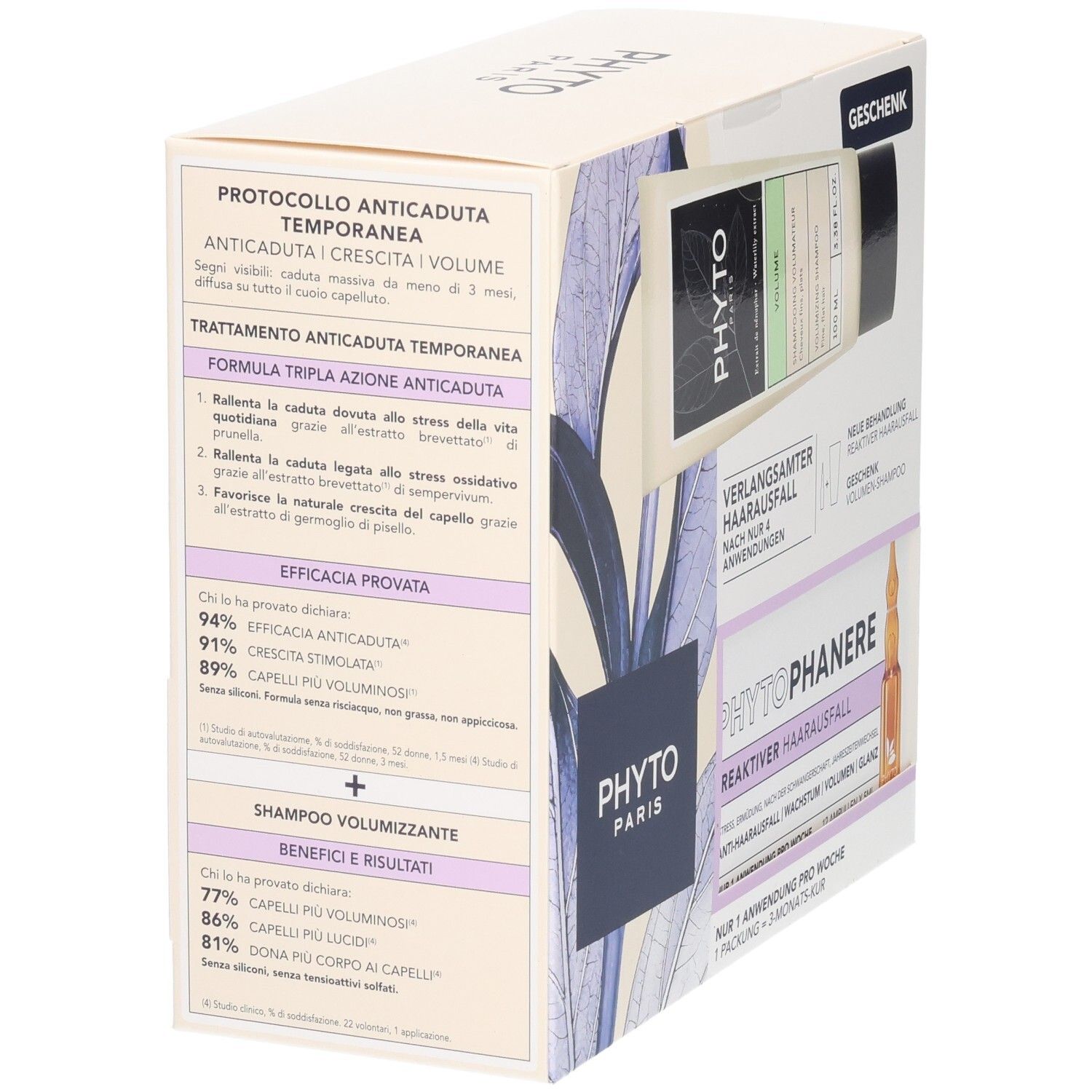 Phyto PhytoPhanere Haarausfall Set: Temporäre Behandlung gegen Haarausfall und volumengebendes Shampoo.