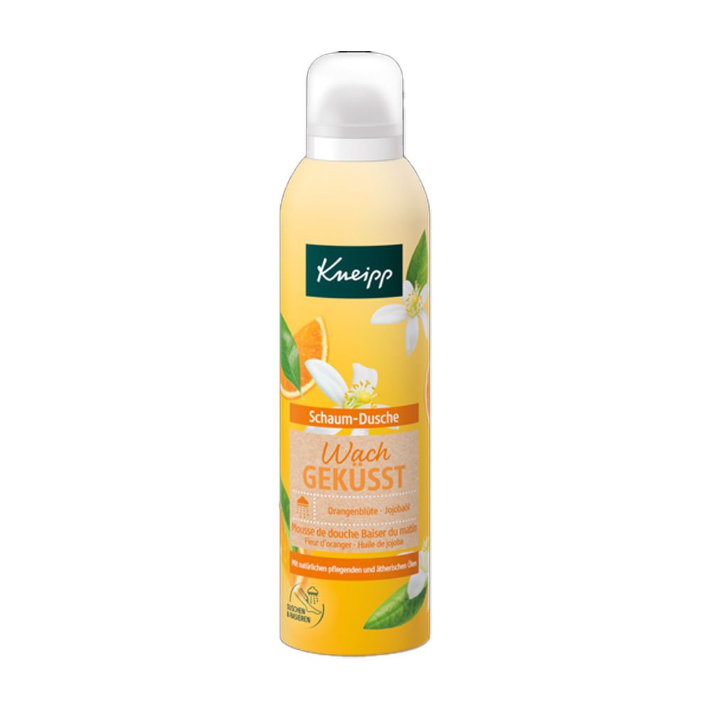 Eine Dose Kneipp Schaum-Dusche Wach Geküsst mit Orangen- und Orangenblütenduft.