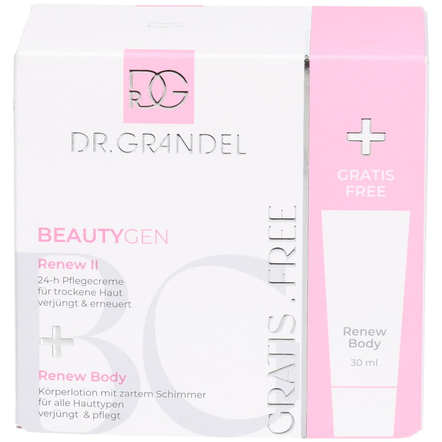 DR. GRANDEL BEAUTYGEN Renew II 24h Pflegecreme und Renew Body Körperlotion.