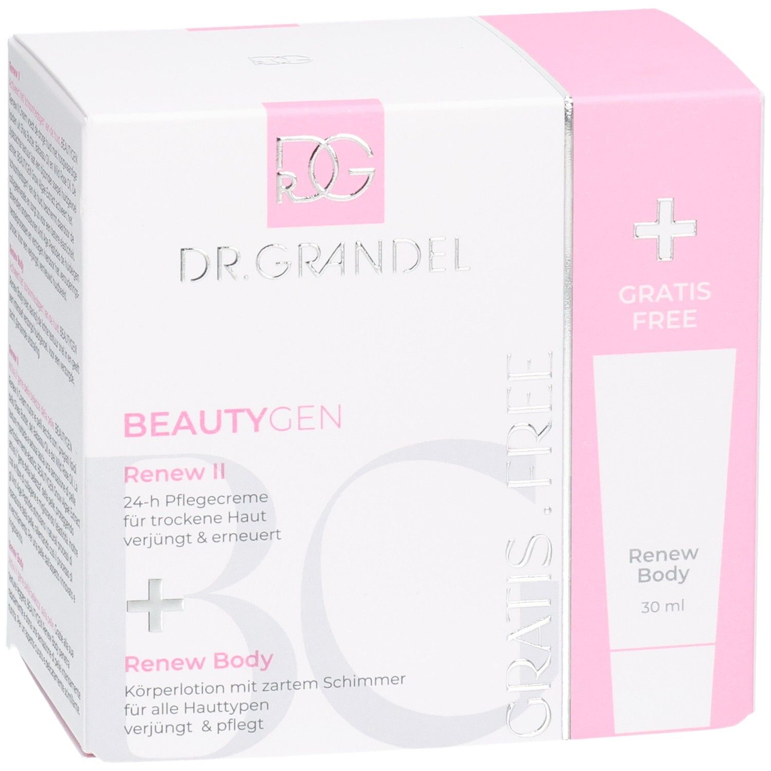 DR. GRANDEL BEAUTYGEN Renew II 24h Pflegecreme und Renew Body Körperlotion.