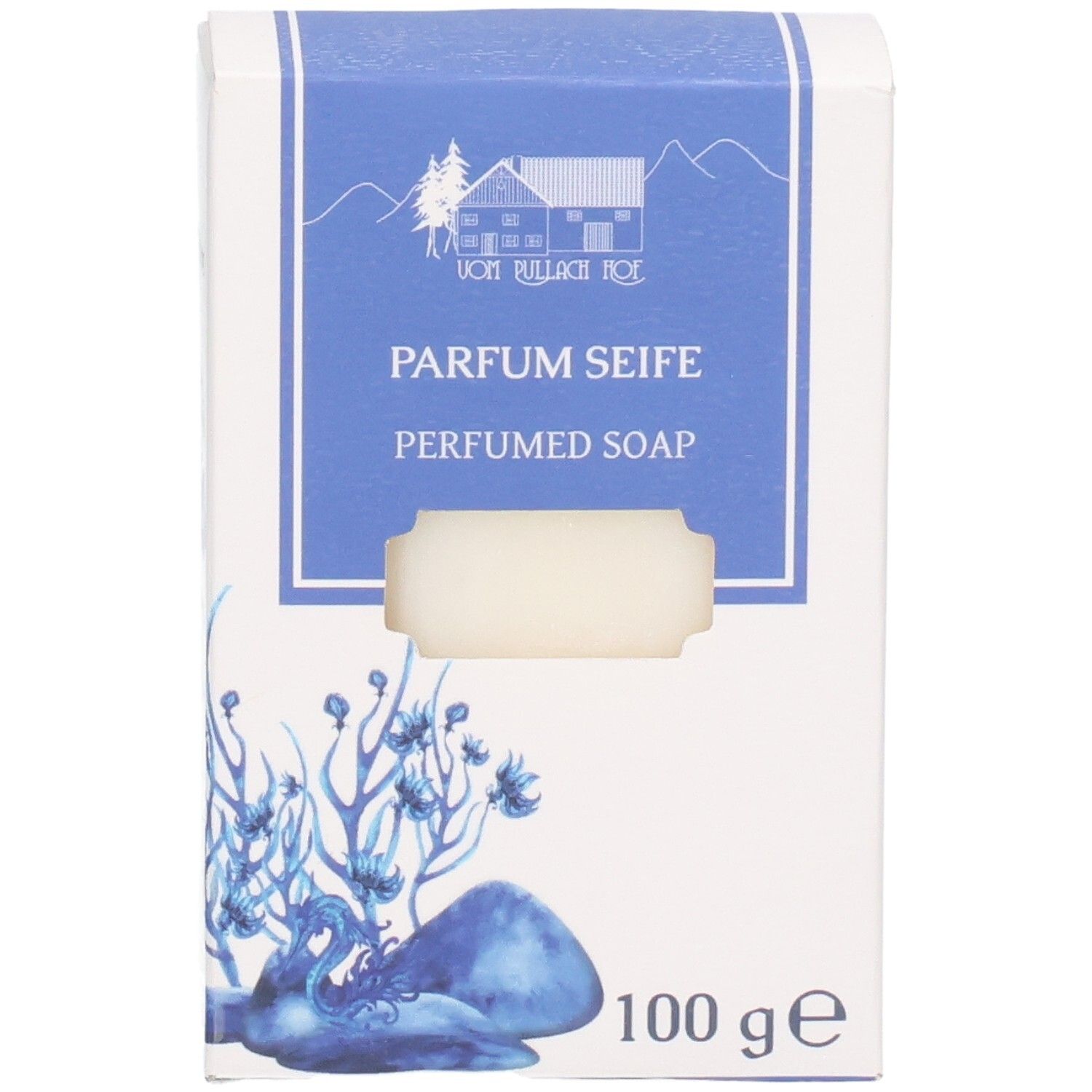 Verpackung für parfümierte Seife, 100g.