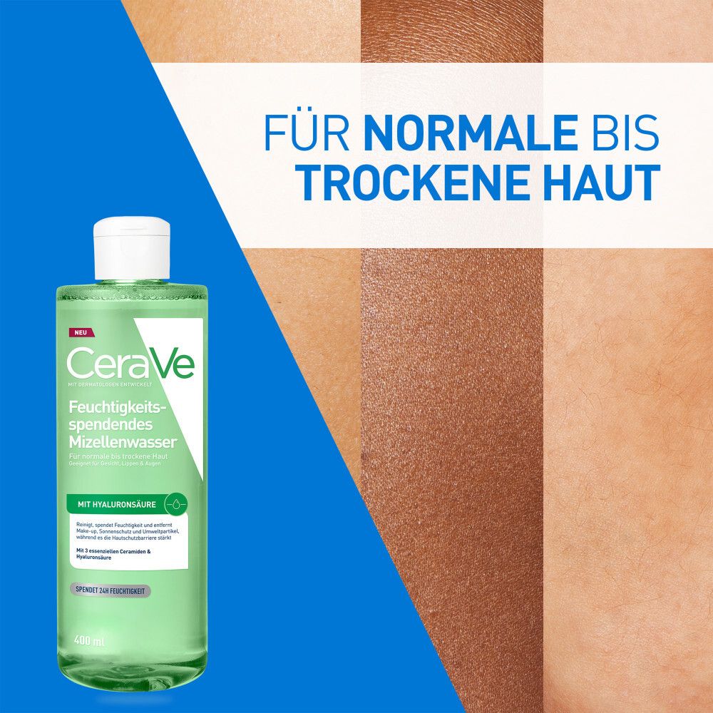 Eau micellaire CeraVe pour peaux normales à sèches.
