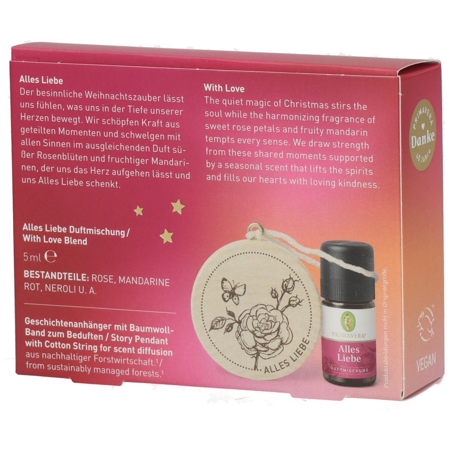Primavera Alles Liebe Duftmischung mit Story Pendant, 5 ml.