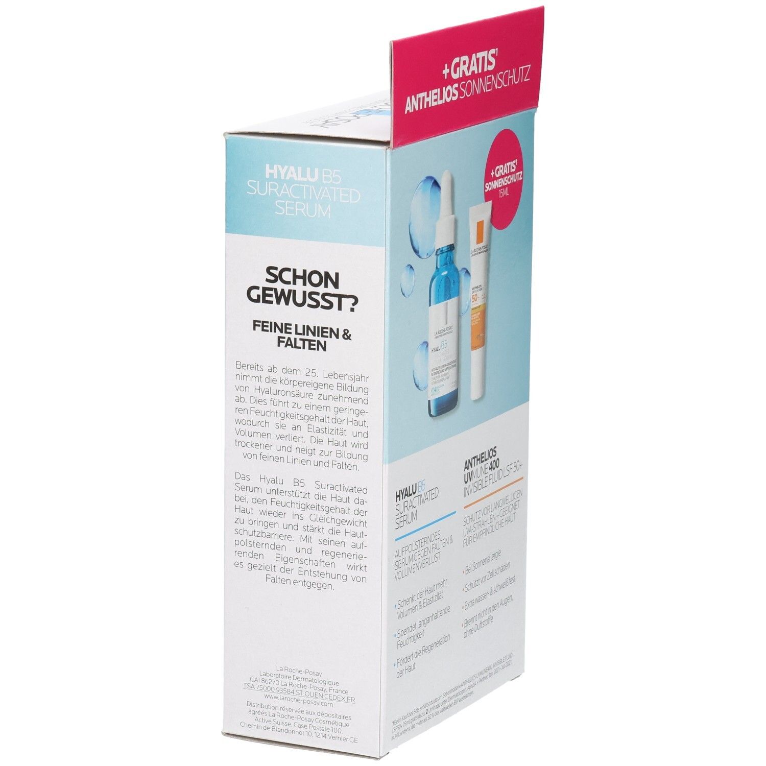 La Roche-Posay Hyalu B5 Set: Serum und Sonnenschutz.