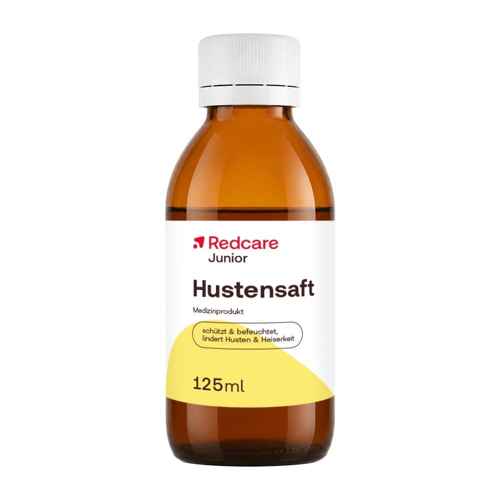 Verpackung Redcare Junior Hustensaft, 125ml.