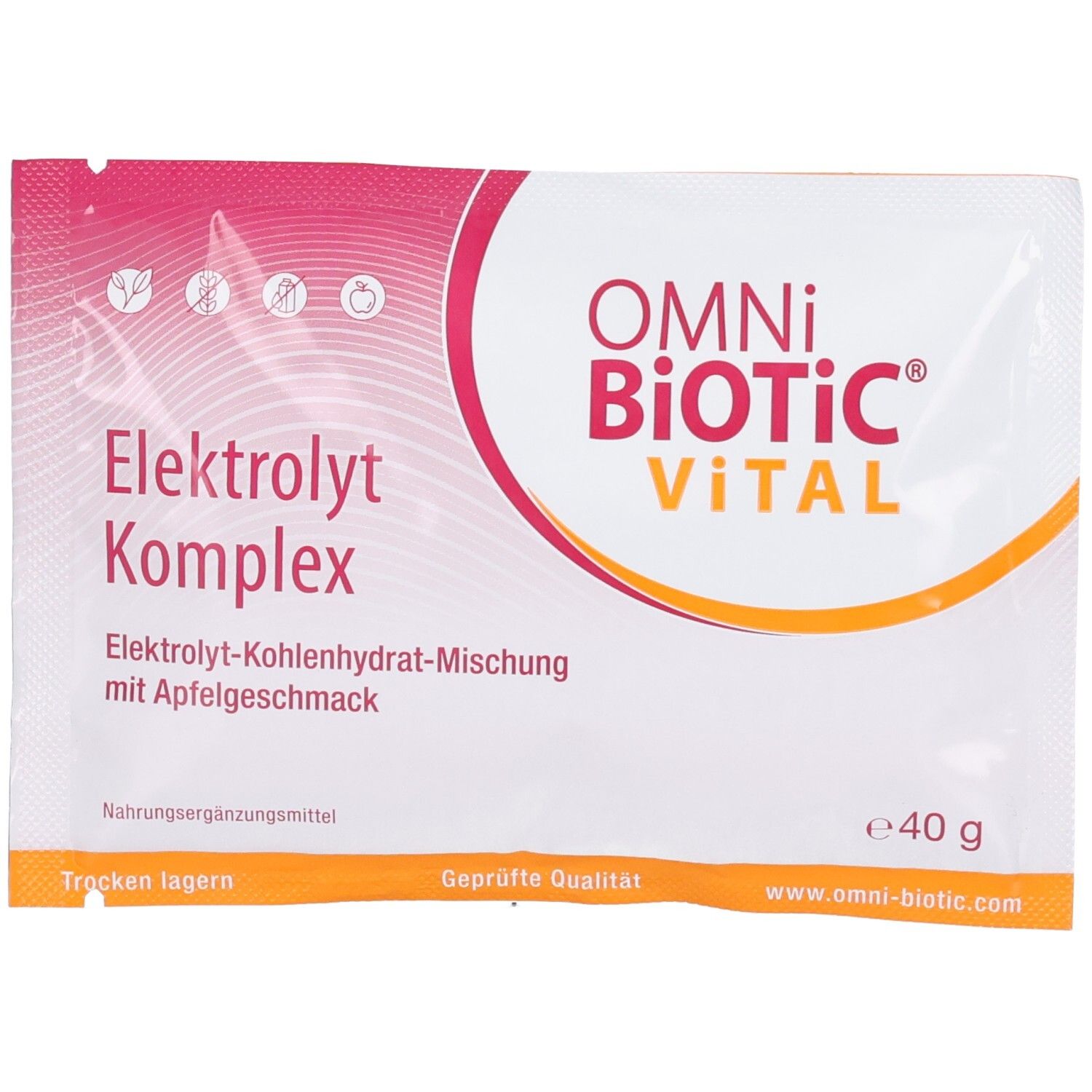 OMNI BiOTiC VITAL Elektrolyt Komplex Beutel mit Apfelgeschmack, 40g.