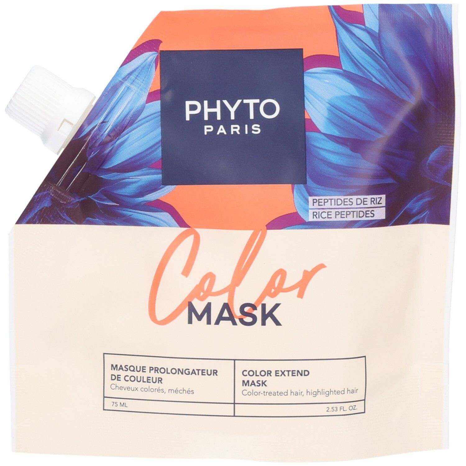 Phyto Color Mask Beutel mit 75 ml Inhalt. Enthält Reispeptide.