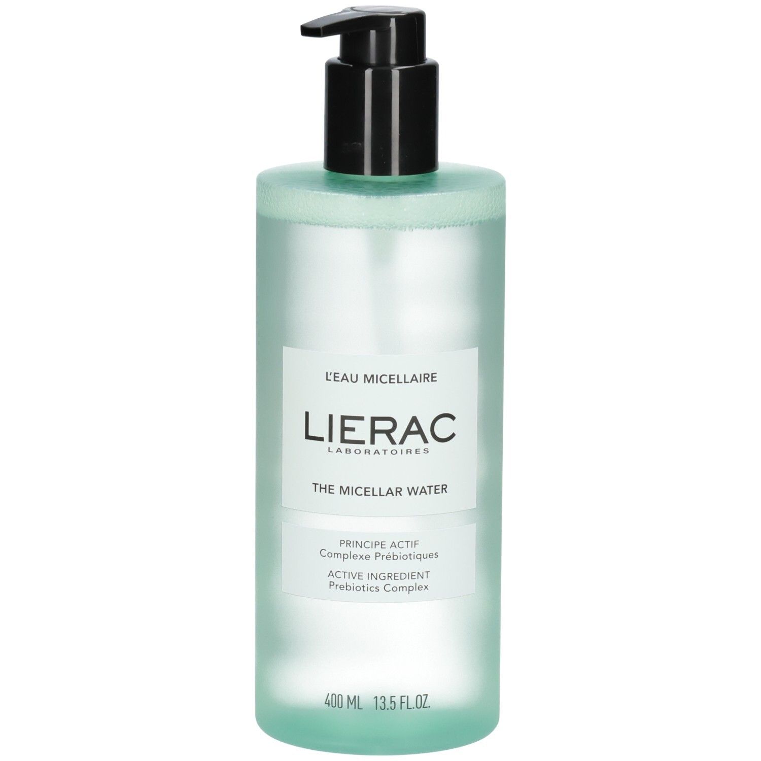 Lierac The Micellar Water, 400ml Flasche mit Pumpspender. Enthält Prebiotika-Komplex.