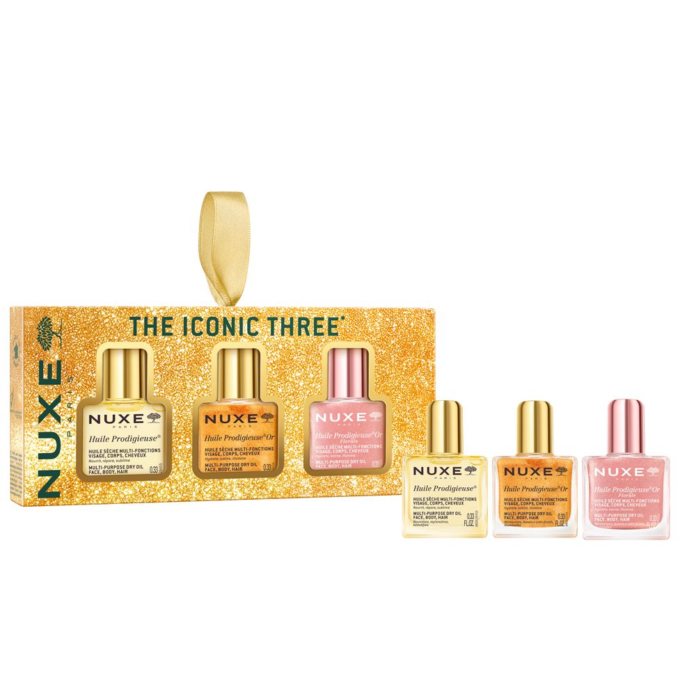 Nuxe 'The Iconic Three' Set mit drei kleinen Fläschchen.