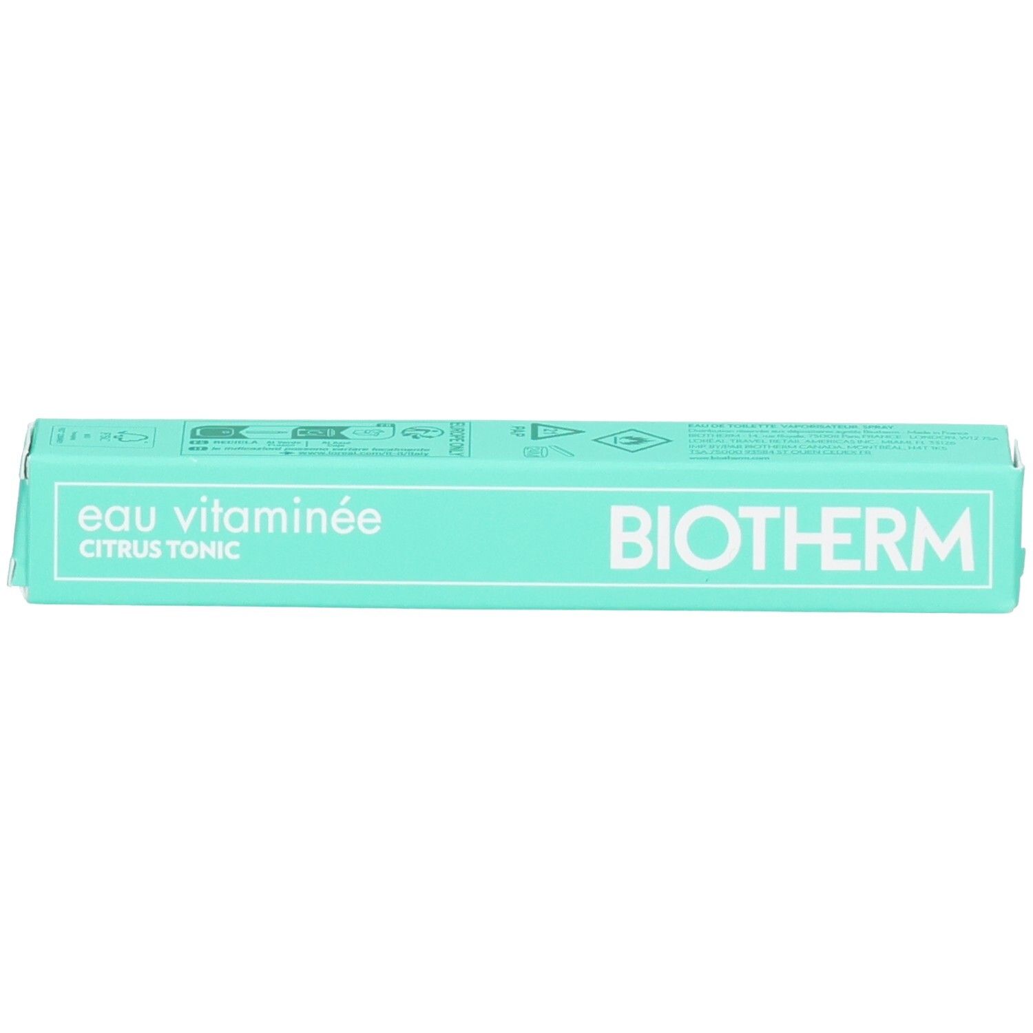 Biotherm Eau Vitaminee Citrus Tonic Verpackung mit Produktnamen und Logo.