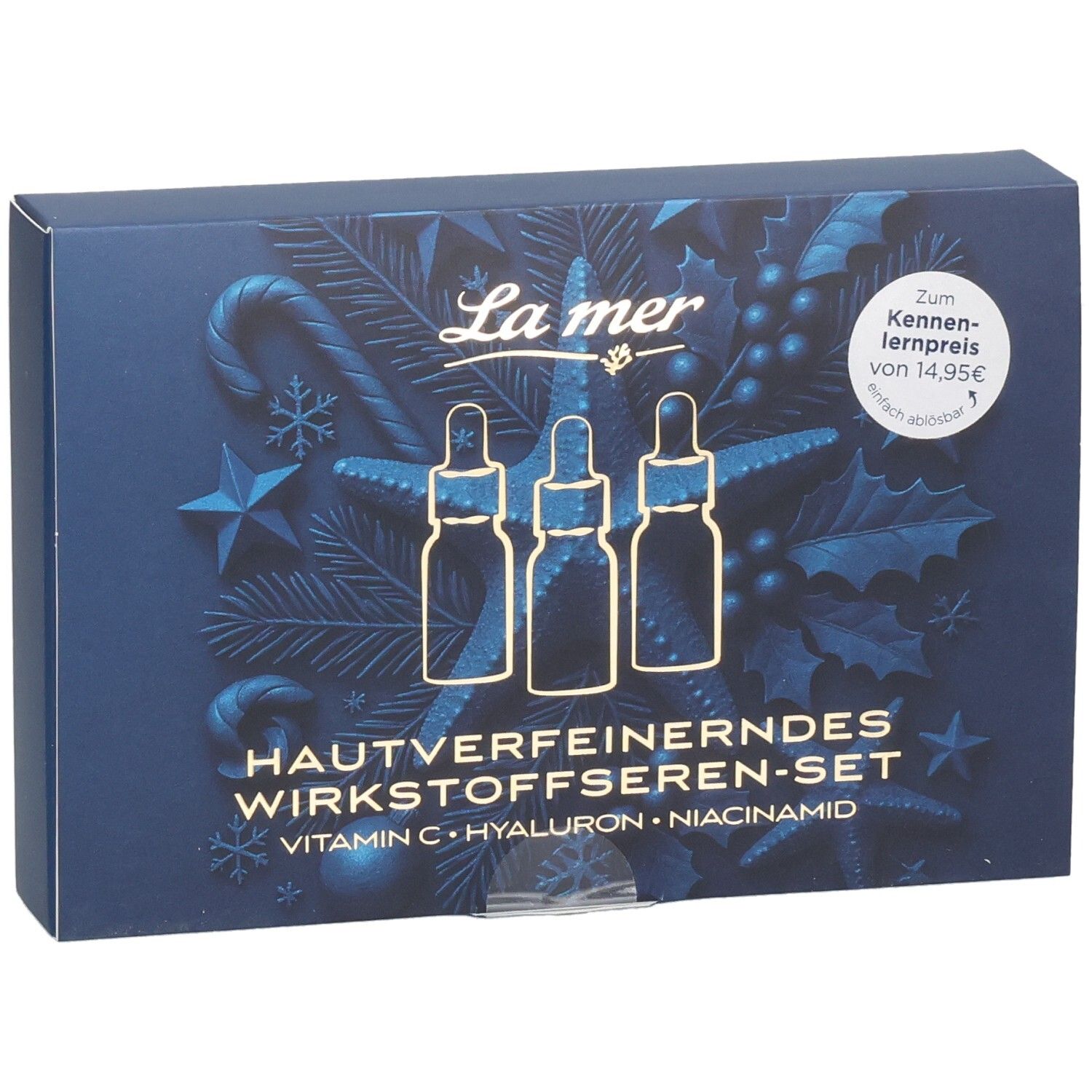 La mer Hautverfeinerndes Wirkstoffseren-Set mit Vitamin C, Hyaluron, Niacinamid in Geschenkverpackung.