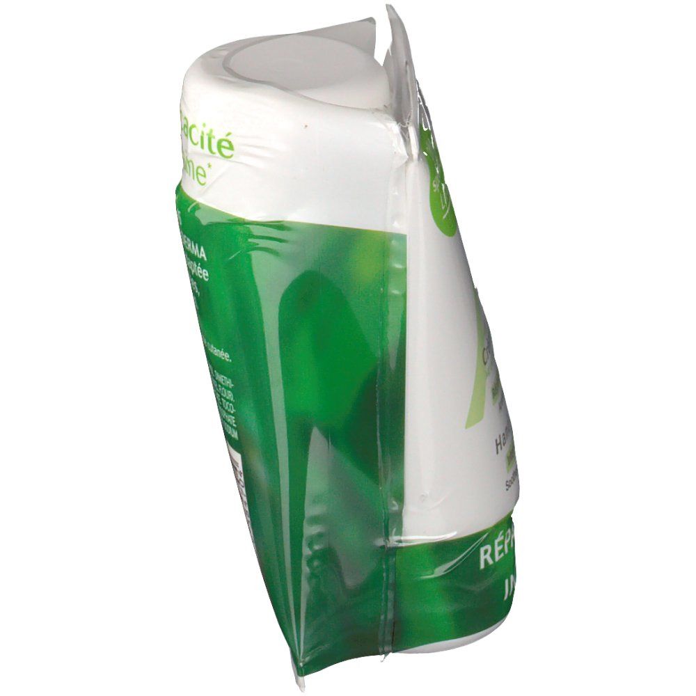 Schrägansicht der Handcreme-Verpackung. A-DERMA Logo und Schriftzug 'Crème mains'. Grüne Akzente und 'Réparation Intense'.