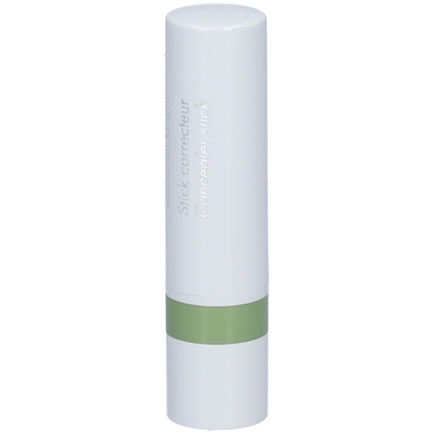 Weißer Korrekturstift mit grünem Band. Aufschrift Couvrance, Stick correcteur.