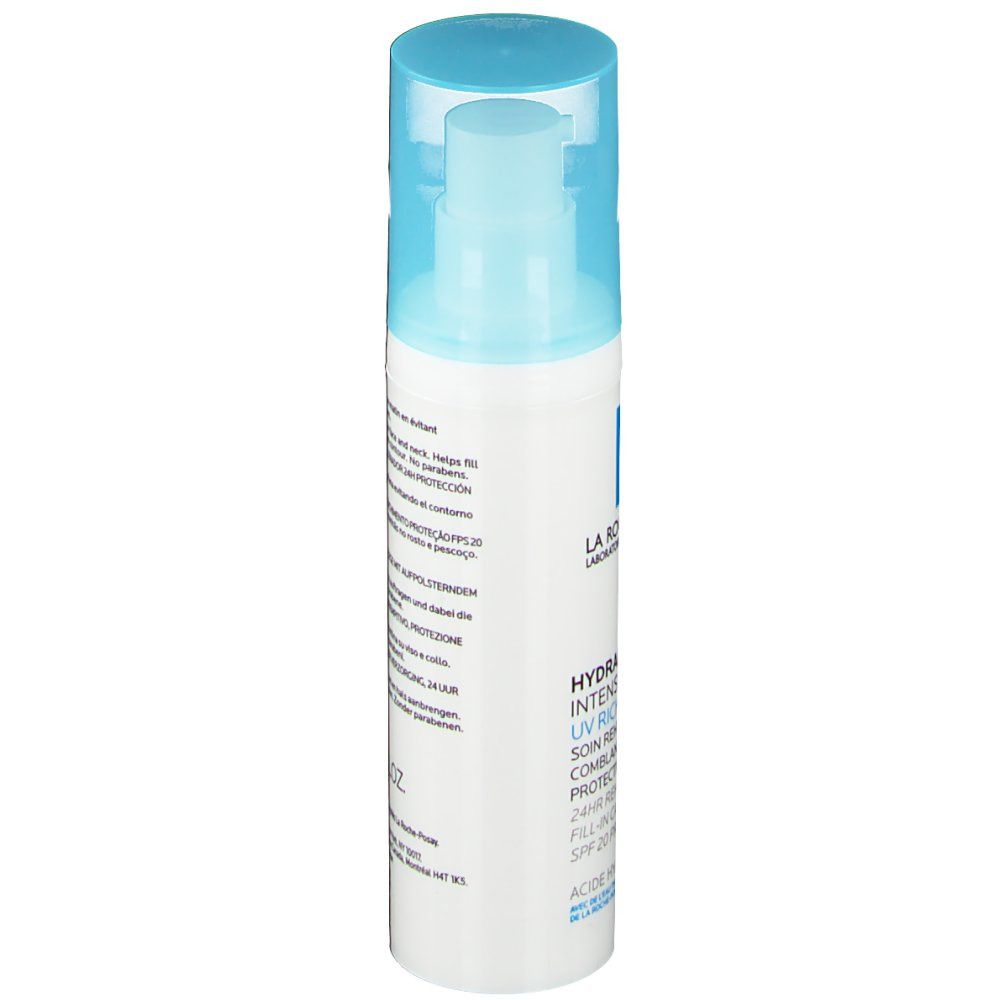 Rückseite der weißen Flasche mit Text. Enthält Informationen über die Anwendung und Inhaltsstoffe. 50ml/1.69 FL.OZ.