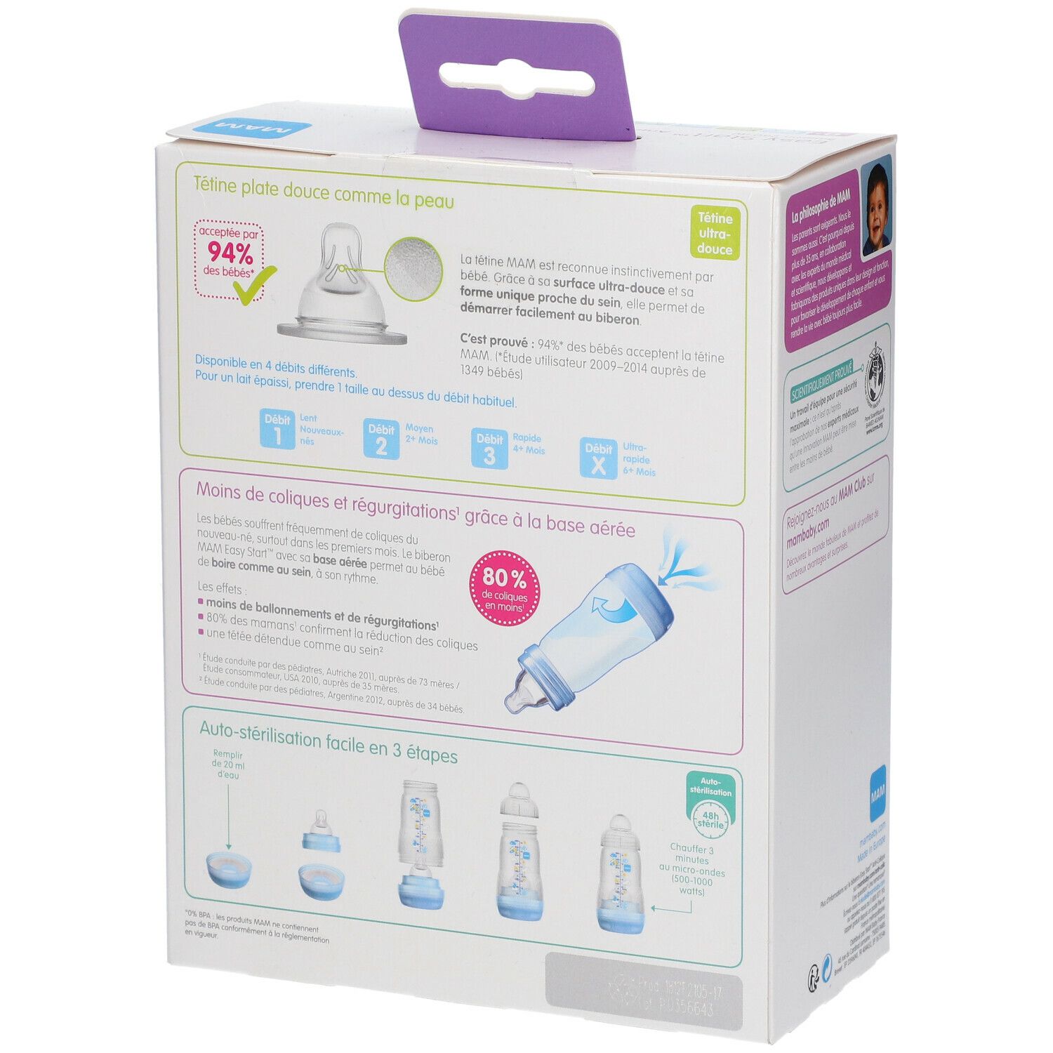 MAM Biberon anti-colique 260 ml de 0 à 6 mois
