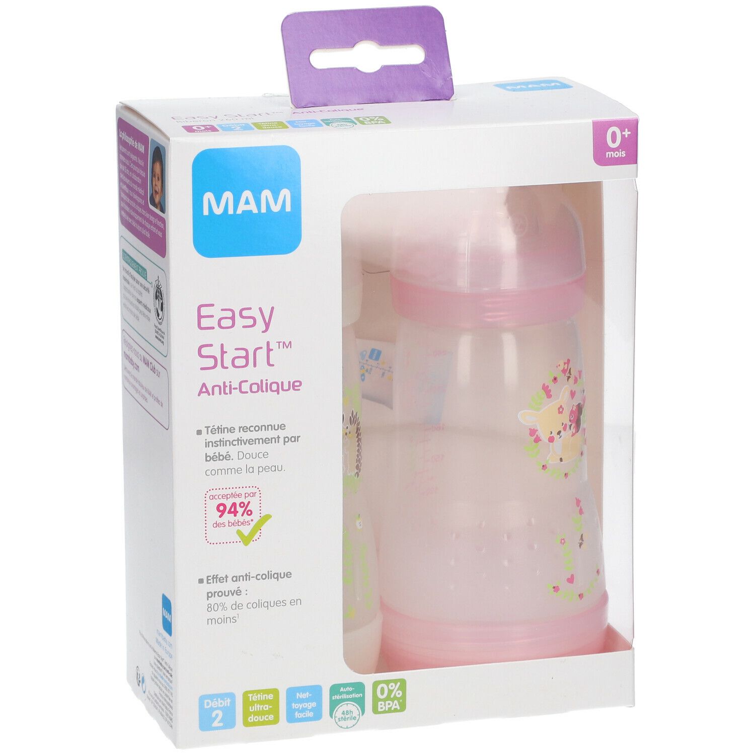 MAM Biberon anti-colique 260 ml de 0 à 6 mois