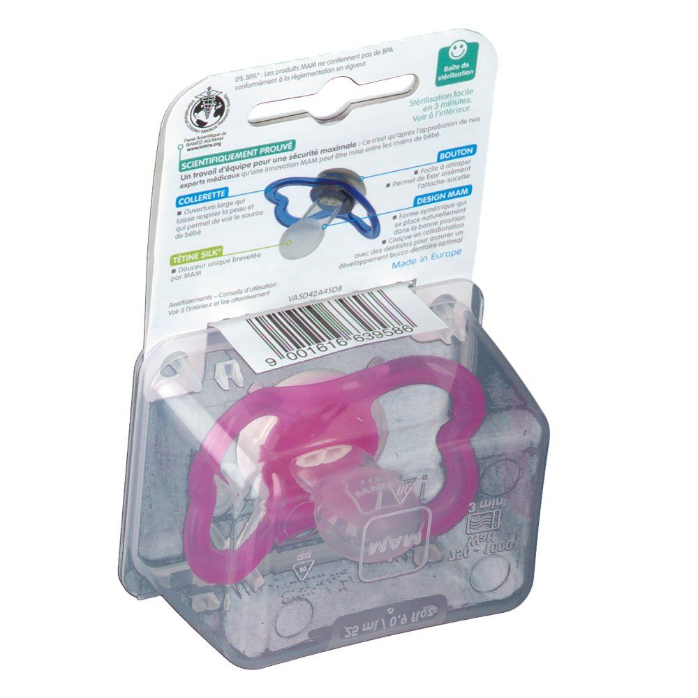 MAM Sucette anatomique - Papillon silicone +6 mois (Couleur non sélectionnable)
