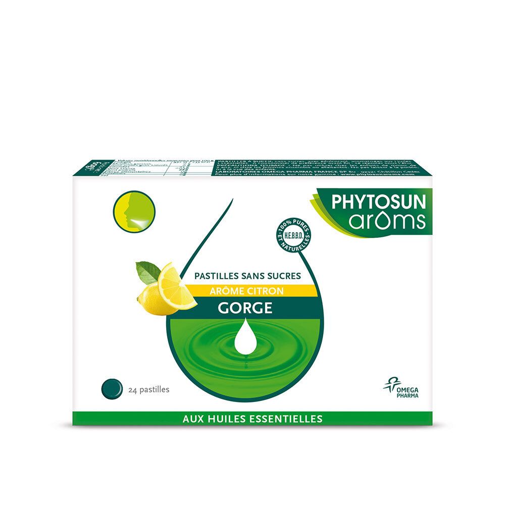 Phytosun Arôms Zuckerfreie Pastille Hals Zitrone 24 Einheiten