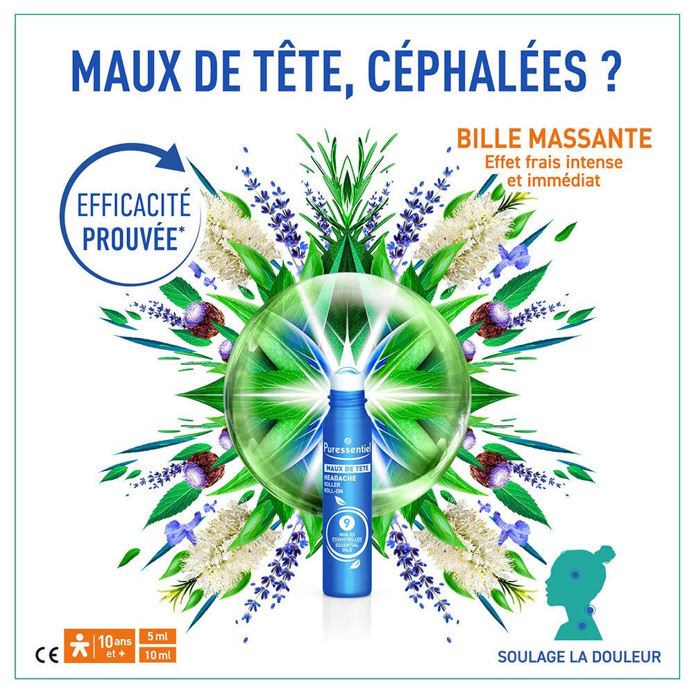 Puressentiel Roller Maux de tête aux 9 huiles essentielles